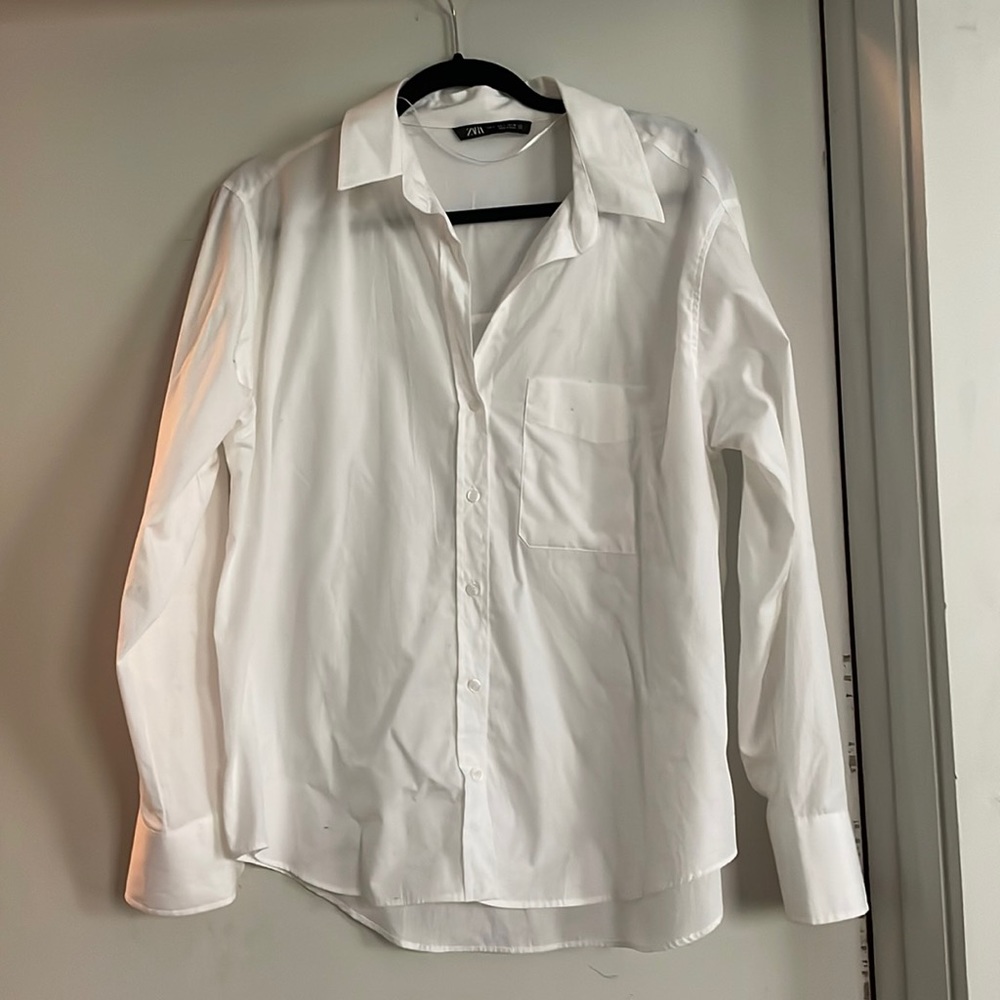 Zara white button up blouse